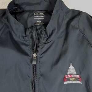 Adidas Golf Jacket Mens L Black ClimaProof 1/4 Zip U.S. Open 2011 Congressional